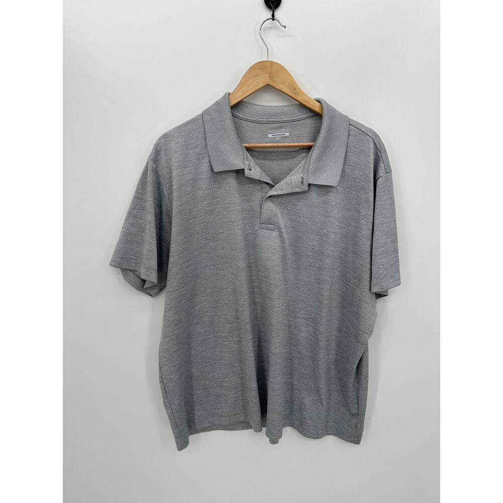 Falls Creek Polo Mens Size XXL Gray‎ Performance Short Sleeve Tee Golf Casual